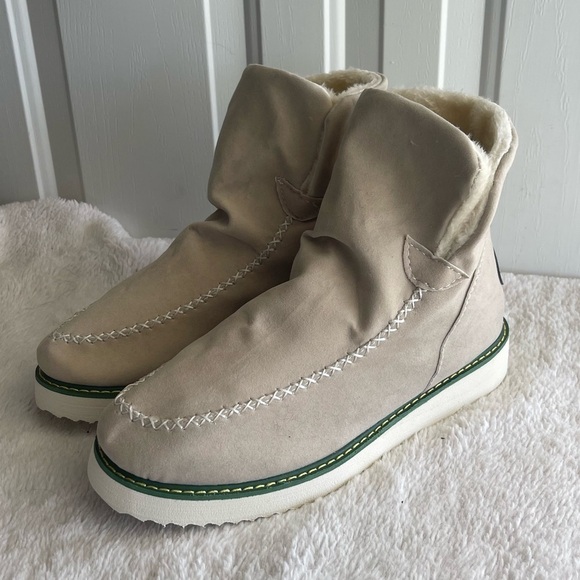 SHEIN nwot vegan leather Sherpa line chunky sole boots - Picture 2 of 8